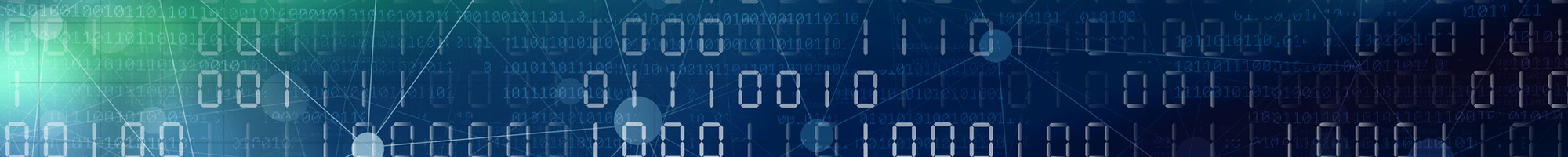 abstract of blue and green with digital ones and zeros
